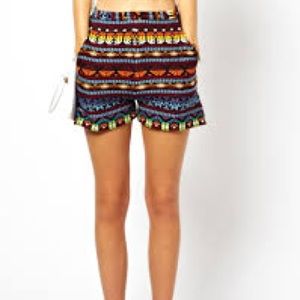 ASOS High-waisted Embroidered Shorts